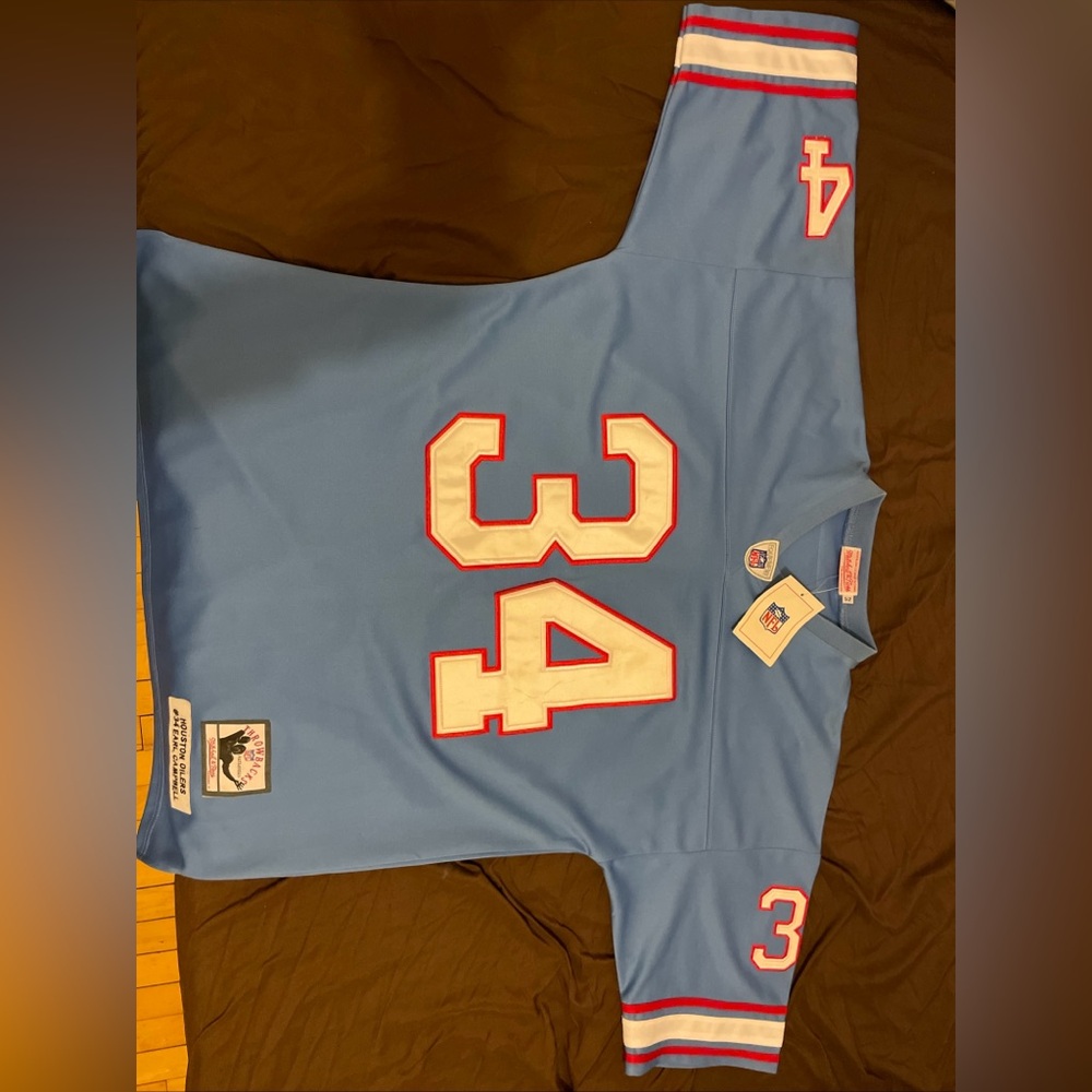 Houston Oilers Earl Campbell Mitchell and Ness Size 52 All Stitched